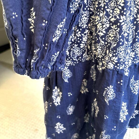 Anthropologie Maeve womens Sz Small Carlita Tiered Tunic Dress Floral Tassels - Picture 3 of 13